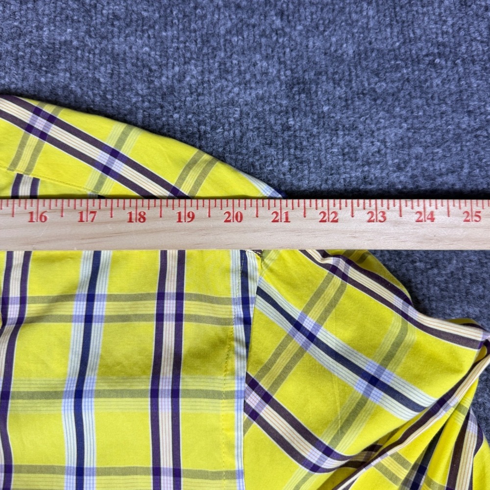 Robert Graham Mens XL Yellow Plaid Button Down Shirt Knowledge Wisdom Truth Long - Picture 7 of 8